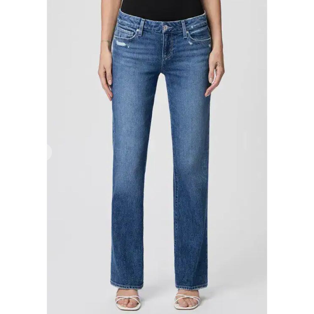Paige Jeans Womens 27 Sloane Slim Bootcut Medium Wash Blue Denim Casual Stretch - Picture 2 of 16